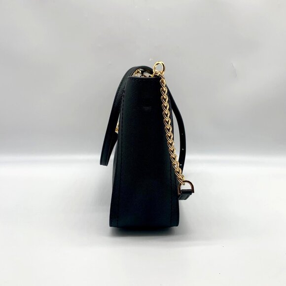 Michael Kors Chelsea Black Saffiano Leather Convertible Crossbody Clutch - NWT - Picture 7 of 11